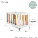 Maya Cot Bed - White With Natural