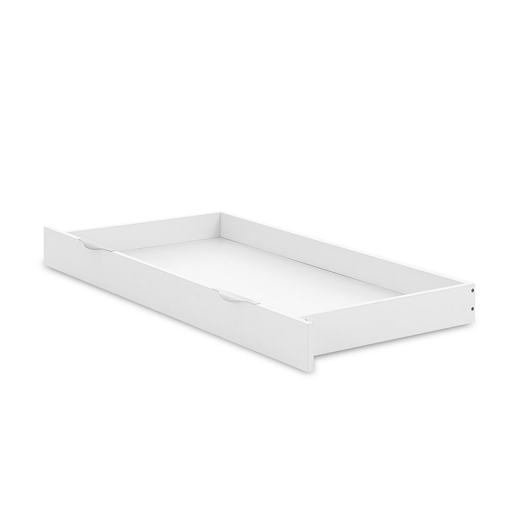 Under Drawer for Nika Cot Bed, with 2 metal handles on the trim. 