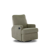 Madison Swivel Glider Recliner Chair - Teddy Fabric Olive