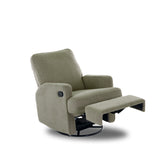 Madison Swivel Glider Recliner Chair - Teddy Fabric Olive