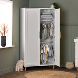 Orla Wardrobe - White with Oak