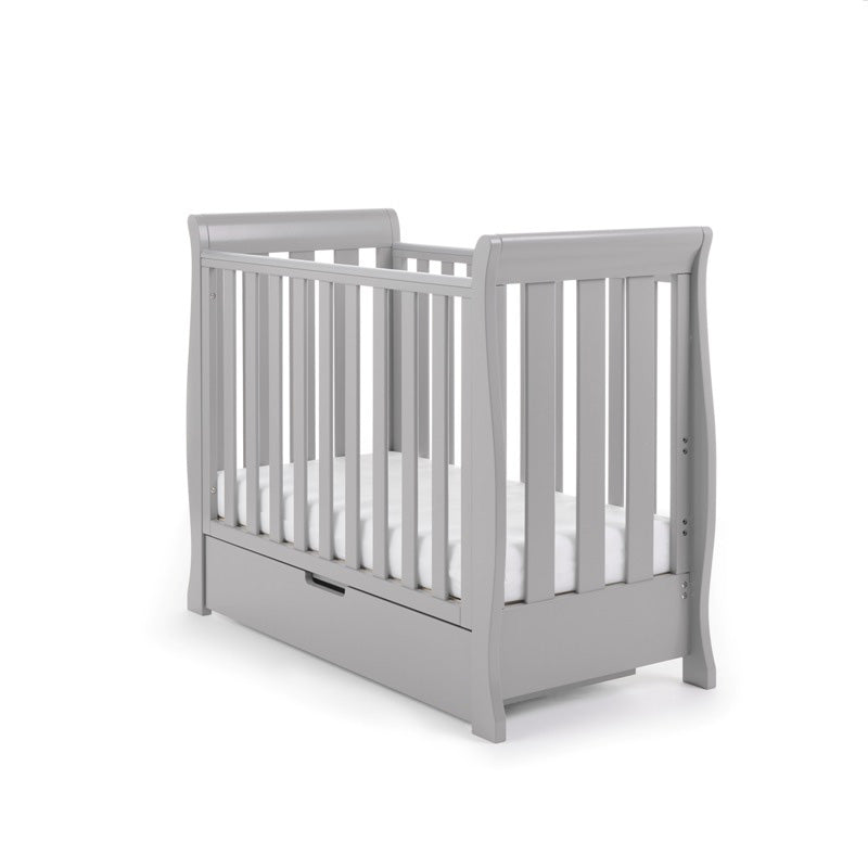 grey cot, sleigh cot