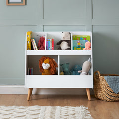 Maya Bookcase/Toy Storage - White With Natural