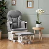 Reclining Glider Chair & Stool - Grey